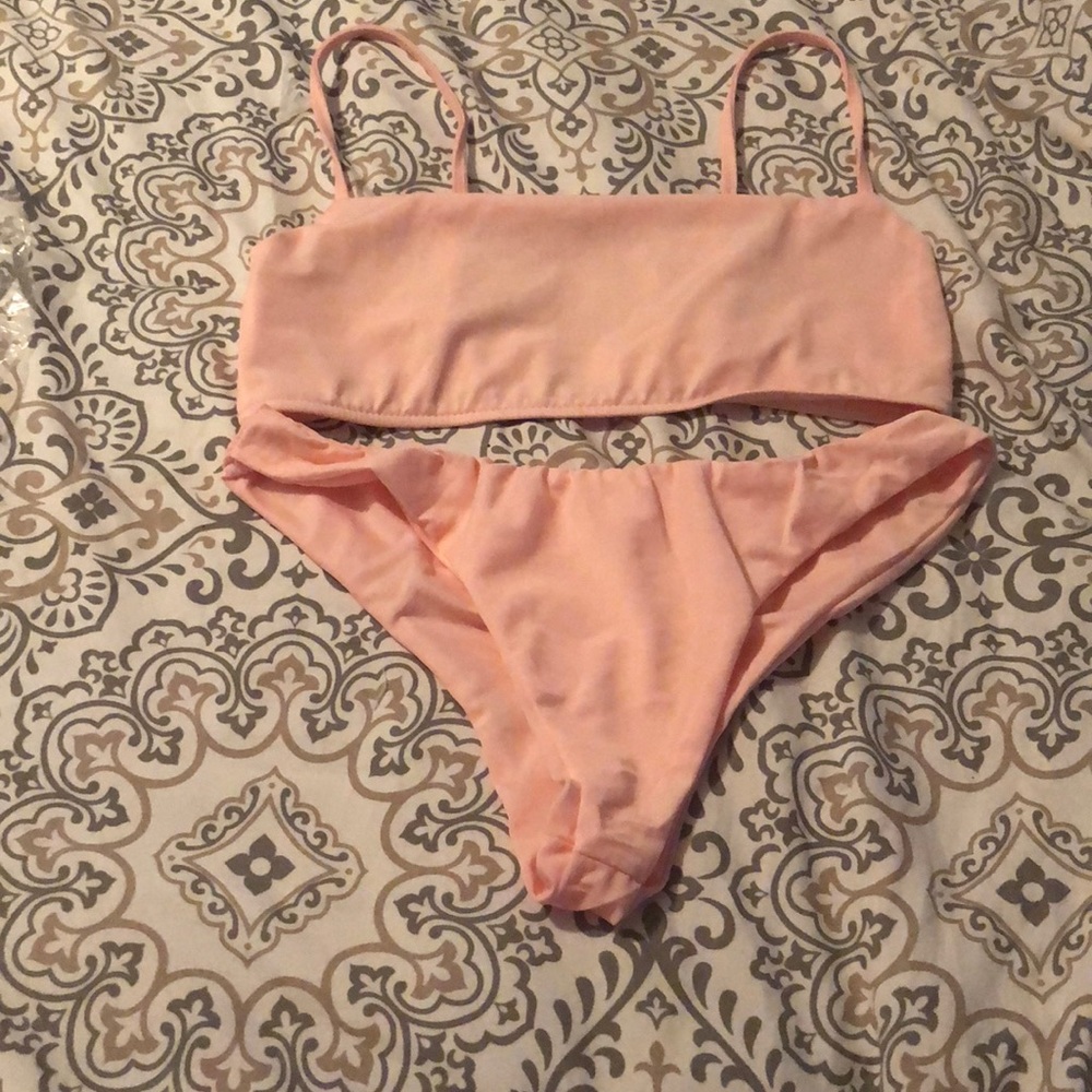 Two piece light pink bikini
